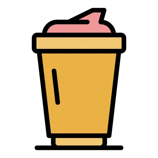 Latte icône tasse couleur contour vecteur — Image vectorielle