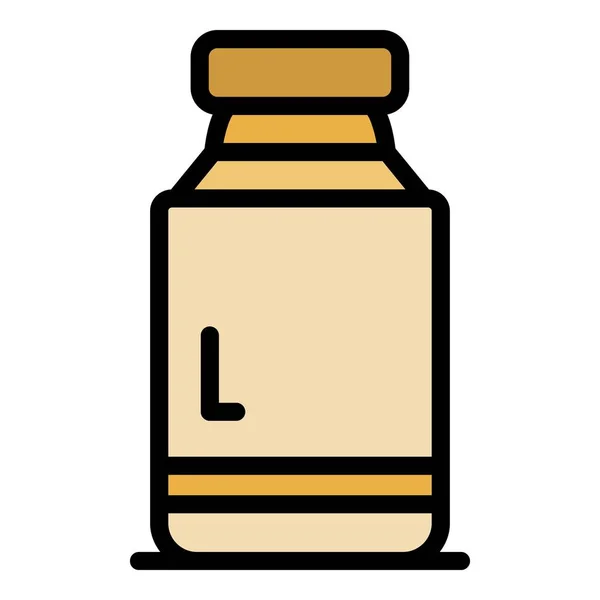 医療瓶のアイコンカラーアウトラインベクトル — ストックベクタ