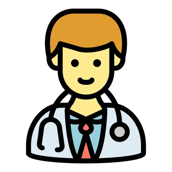 Doctor icon color outline vector — Stock Vector