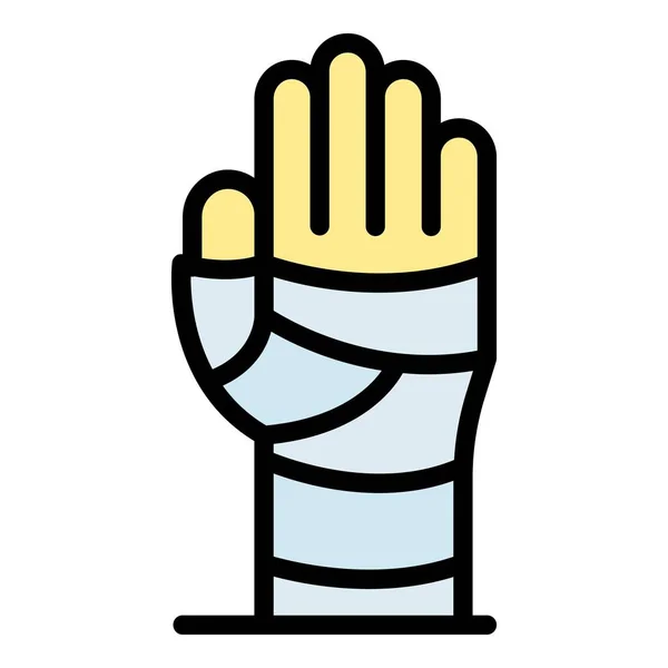 Gips hånd ikon farve skitse vektor – Stock-vektor