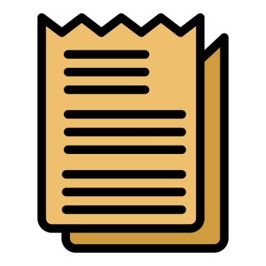 Ödeme makbuzu renk ana hatları vektörü