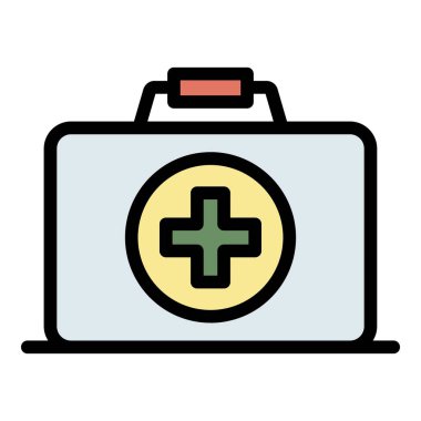 İlk yardım kipi renk ana hatları vektörü