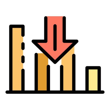 Batık grafik simgesi renk ana hatları vektörü