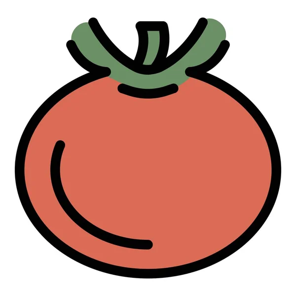 Цветовой вектор контура эко-томатной иконы — стоковый вектор