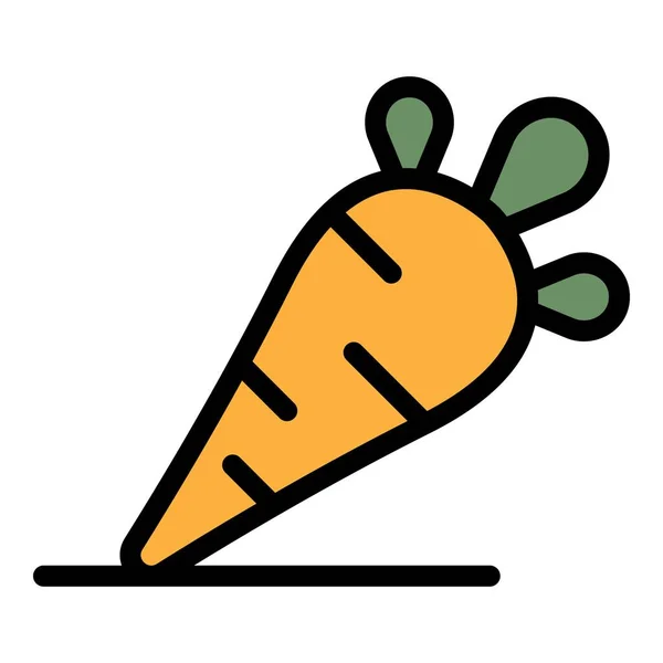Вектор контура цвета иконки моркови — стоковый вектор