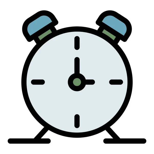 Reloj despertador icono color contorno vector — Vector de stock