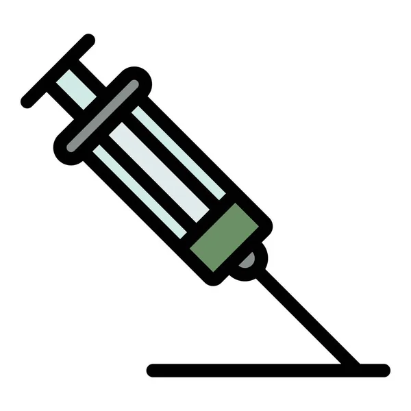 Medical syringe icon color outline vector — Stock Vector