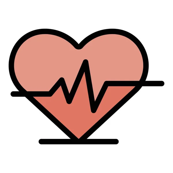 Heart rate icon color outline vector — Stock Vector