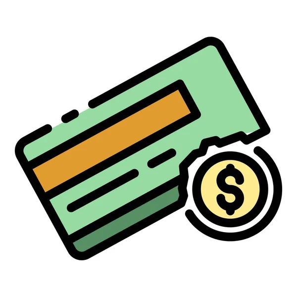 Bankrupt credit card icon color outline vector — Stock Vector