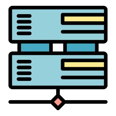 Ofis sunucusu renk ana hatları vektörü