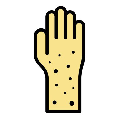 El alerjisi simgesi renk ana hatları vektörü