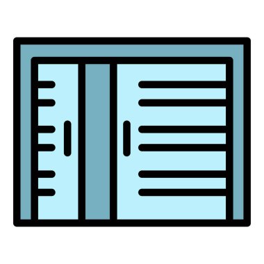 Büyük kapı simgesi renk ana hatları vektörü