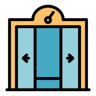 Asansör kapıları simgesi renk ana hatları açılıyor