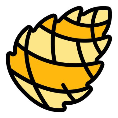 Kırım kozalağı simgesi renk ana hatları vektörü