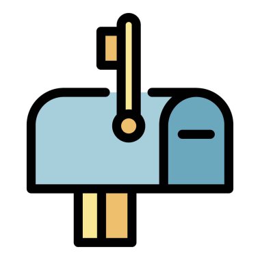 Haber posta kutusu simgesi renk ana hatları vektörü