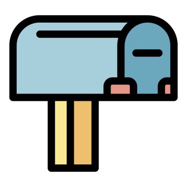 Posta kutusu simgesi renk ana hatları vektörü