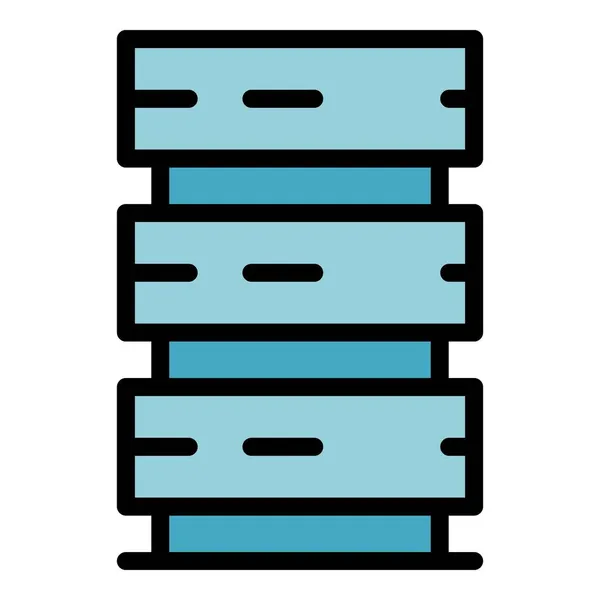 Server Tower Symbol Farbe Umrissvektor — Stockvektor