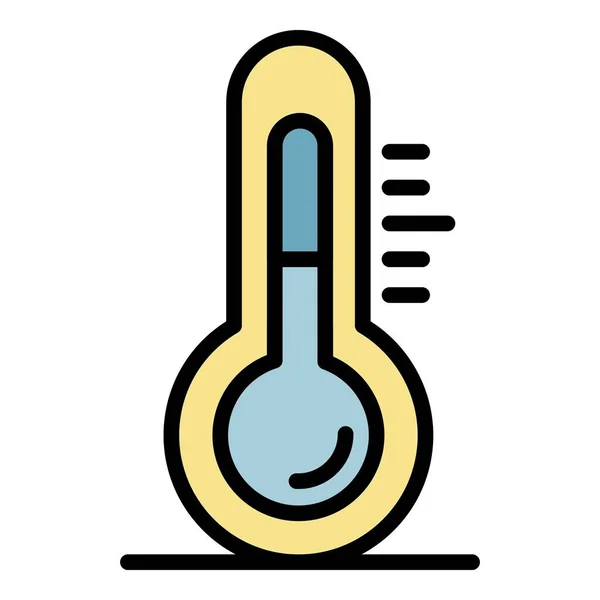 Thermomètre extérieur icône couleur contour vecteur — Image vectorielle