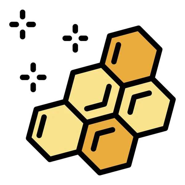 Honey comb icon color outline vector — Stock Vector