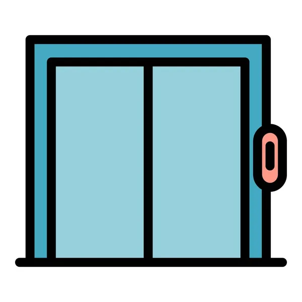 Portas do elevador ícone cor contorno vetor —  Vetores de Stock