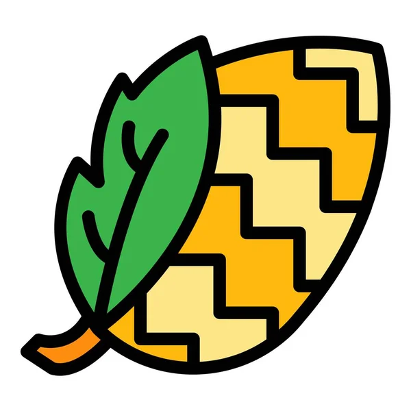 Ivy stożek ikona kolor zarys wektor — Wektor stockowy