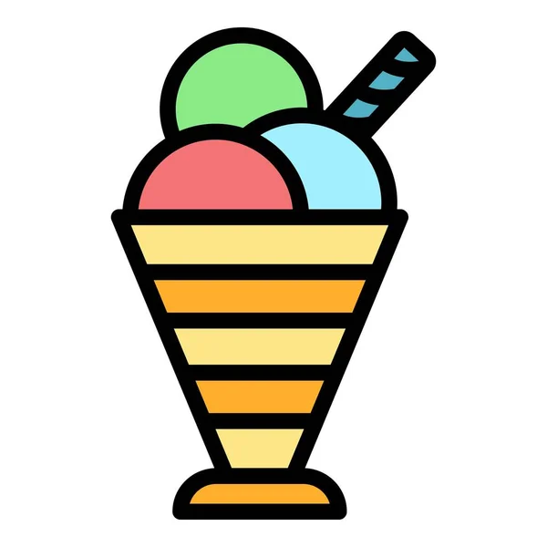 Fruit milkshake icône couleur contour vecteur — Image vectorielle