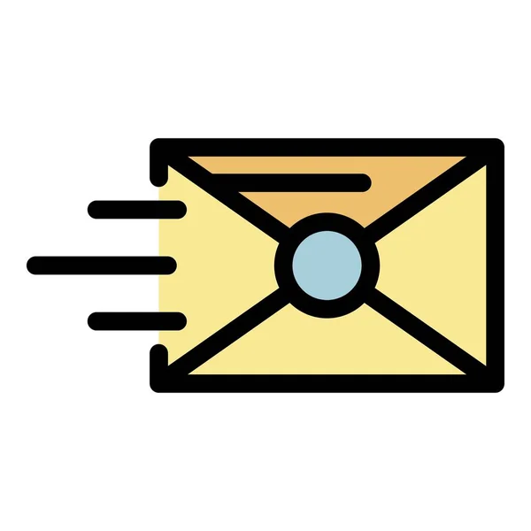 Mailbox pictogram kleur overzicht vector — Stockvector