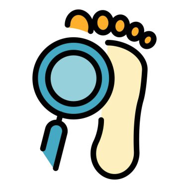 Büyüteç simgesi renk ana hatları altında ayak izi