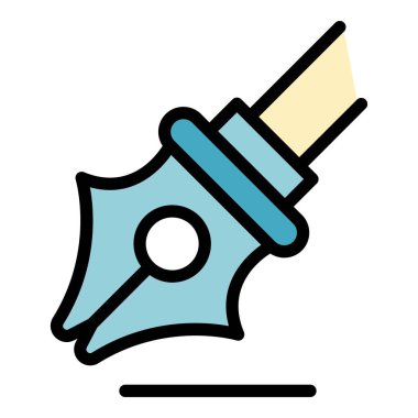 Kalem simgesi renk ana hatları vektörü