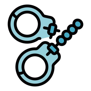 Kelepçe simgesi renk dış hat vektörü