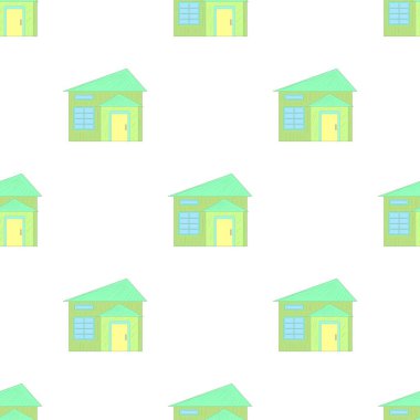Yeşil küçük kulübe deseni pürüzsüz vektör
