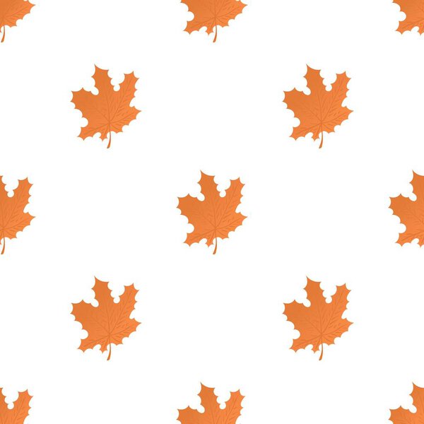 Orange maple leaf pattern seamless vector