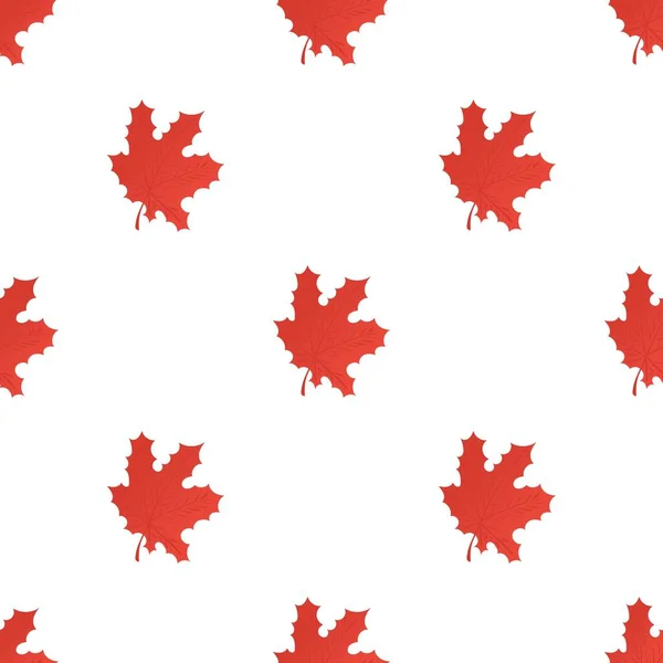 Red maple leaf pattern seamless vector — Stock Vector