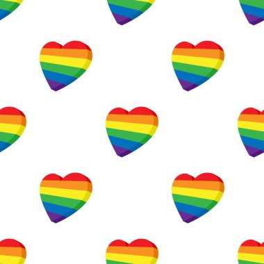 LGBT renk desenli dikişsiz vektör içindeki kalp