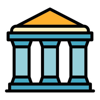 Adalet oluşturma simgesi renk ana hatları vektörü