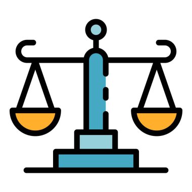 Mahkeme dengesi simgesi renk ana hatları vektörü