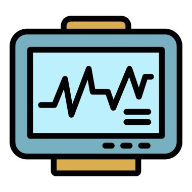 Kalp atış hızı monitörü renk çizgisi vektörü