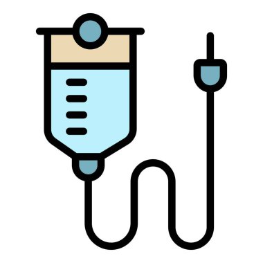 Kan paketi simgesi renk ana hatları vektörü
