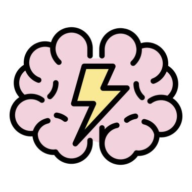 Beyin fırtınası simgesi rengi ana hatları vektörü