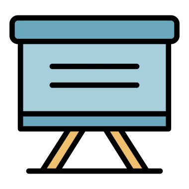 Okul simgesi renk ana hatları vektörü