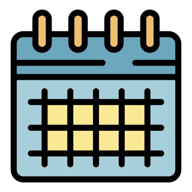 Takvim simgesi renk dış hat vektörü