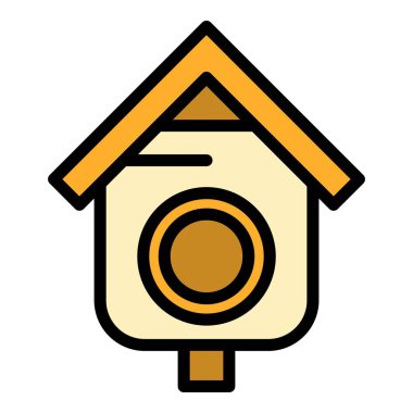 Yaz kuşu evi simgesi renk ana hatları vektörü