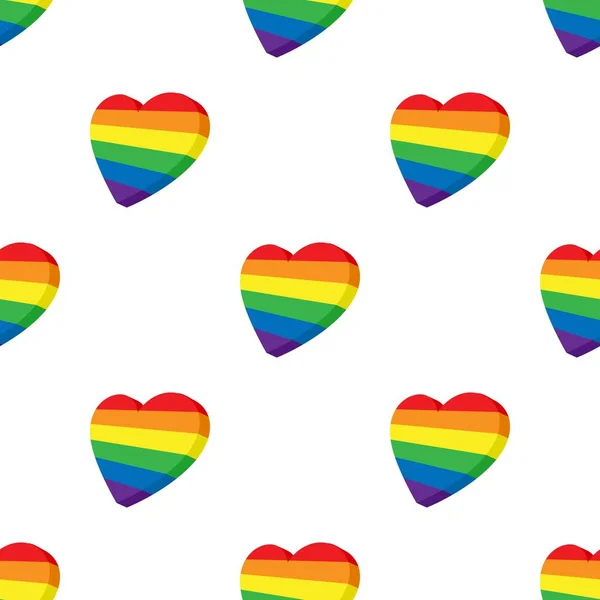 Coeur en motif de couleur LGBT vecteur sans couture — Image vectorielle