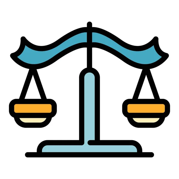 Justice balance icon color outline vector — Stock Vector