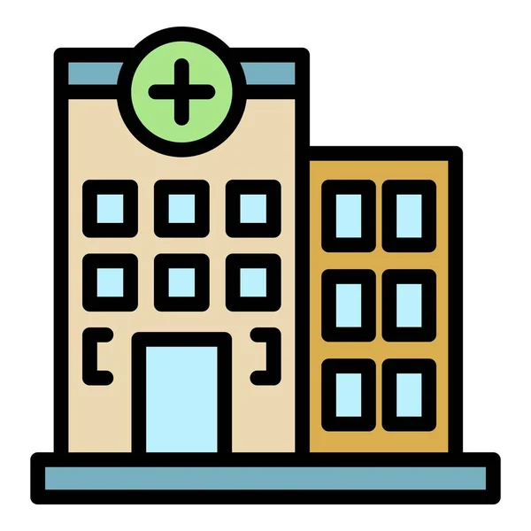 Hospital edifício ícone cor contorno vetor — Vetor de Stock
