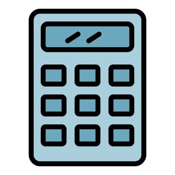 Vetor de contorno de cor do ícone da calculadora —  Vetores de Stock