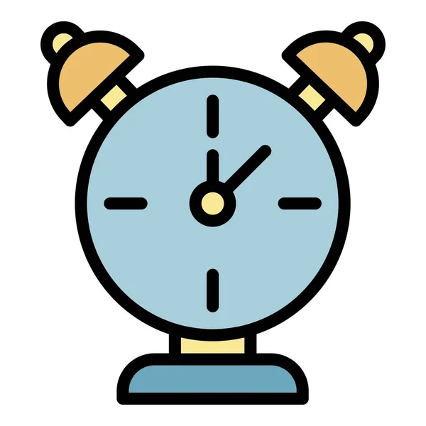Relógio despertador ícone cor contorno vetor — Vetor de Stock