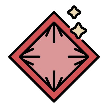 Mücevher simgesi renk dış hat vektörü