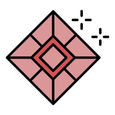 Kraliyet mücevheri simgesi renk ana hatları vektörü