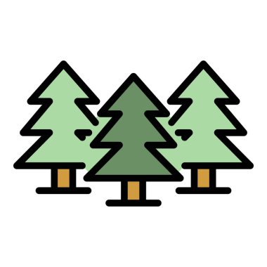 Firavun ağacı ikonu renk ana hatları vektörü